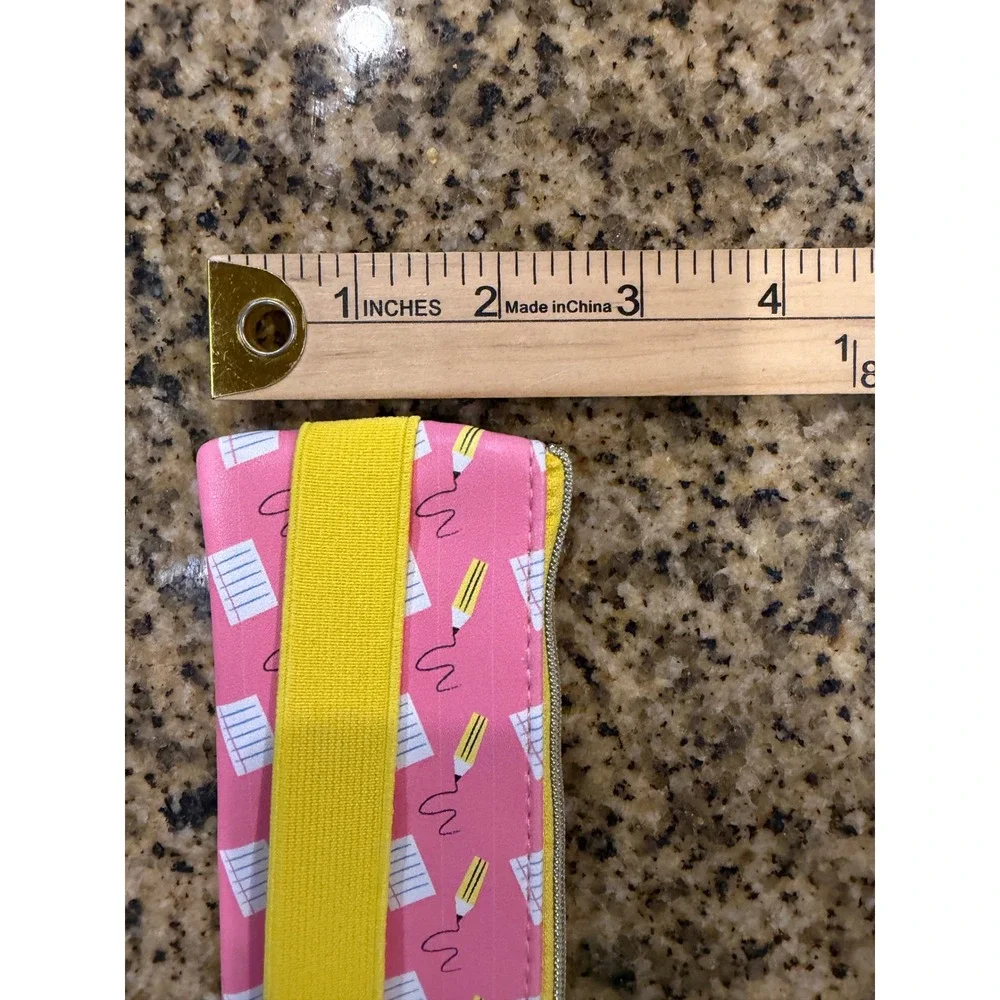 Pink Elastic Pencil Pouch for Notebook Planner School Supplies Pencil Pattern